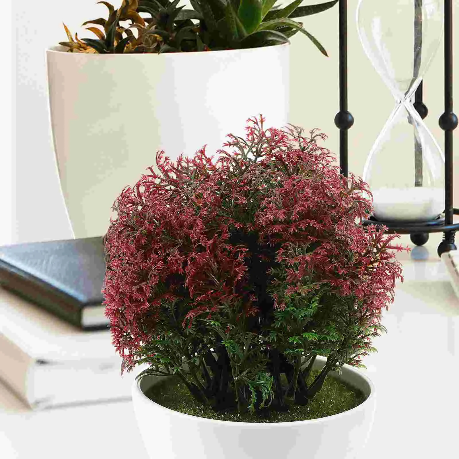 2 Pcs Fake Planta Simulated Potted Plants Simulation Emulated Ornament Bouquet Ornaments Pp Faux in Bonsai