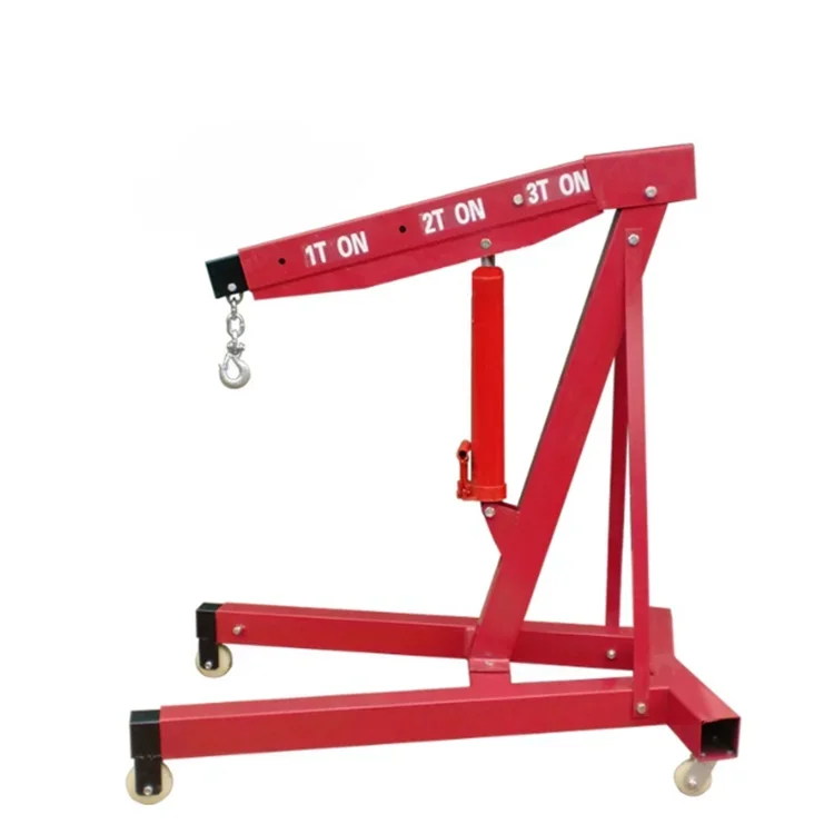 For 2 3   Mini mobile Portable pickup truck folding crane lift Hydraulic crane 2 ton engine crane for home use