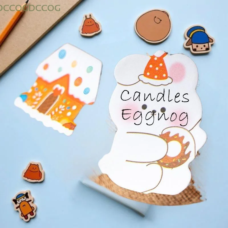 2PCS DIY Can Stick on Paper Ins Shaped Christmas Themed Cartoon Style Sticky Notes Cute N times Message Stickers