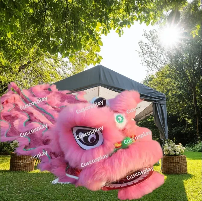 

Children's Wool Lion Dance Costume Blinking Traditional Performance Awakening Lion Outfit for Party And Annual Show