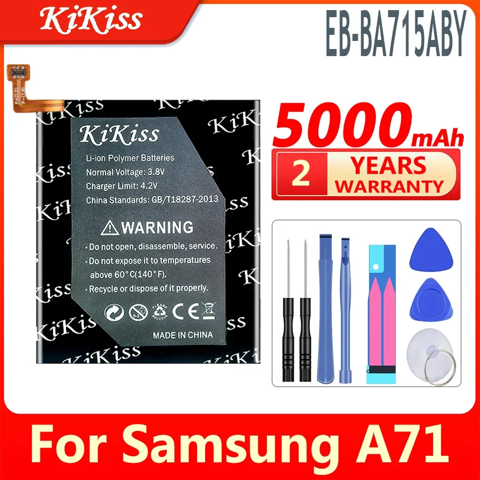 

Сменный аккумулятор для телефонов Samsung Galaxy A71 SM-A7160 A7160, EB BA715ABY, EB-BA715ABY, 5000 мАч, с бесплатными инструментами