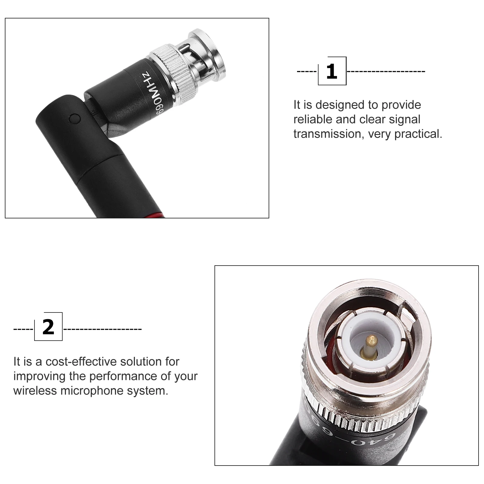 

Wireless Microphone Antenna for Receiver Transmitter Portable Radio Antenna Accessories Durable Plastic Lightweight Adjustable