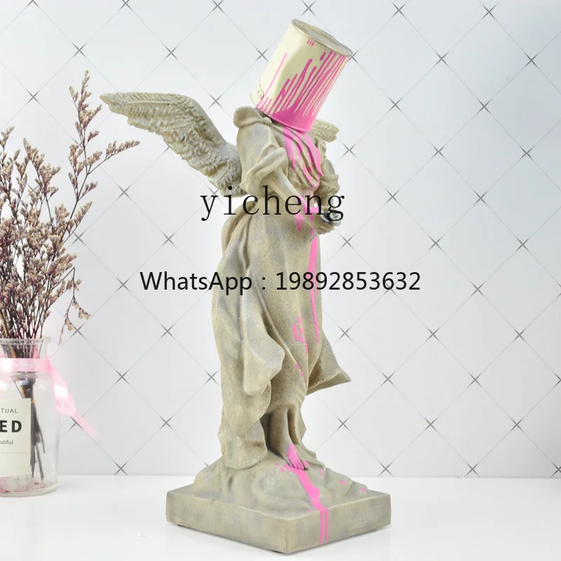 Angel Sculpture Home Decoration Artwork Trend Tabletop Ornament Living Room Character Collection Modern Simplicity