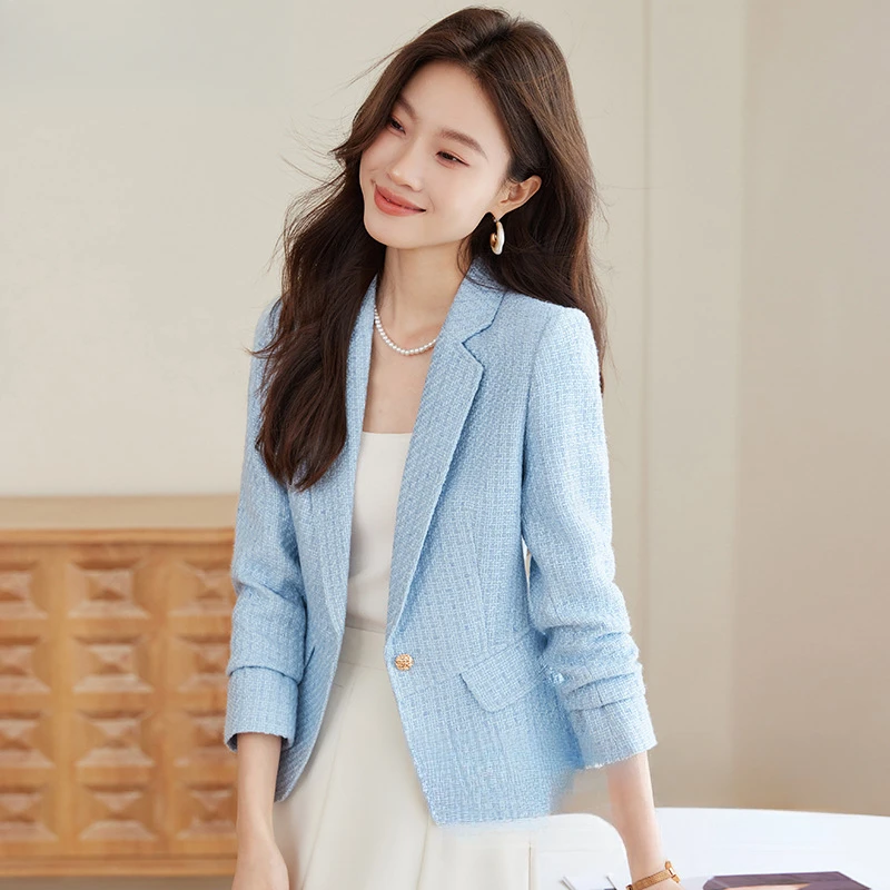

2026 New Women's Blazer Jacket Long Sleeve Slim Fit Formal Office Suit Coat Professional Business Elegant Workwear Single