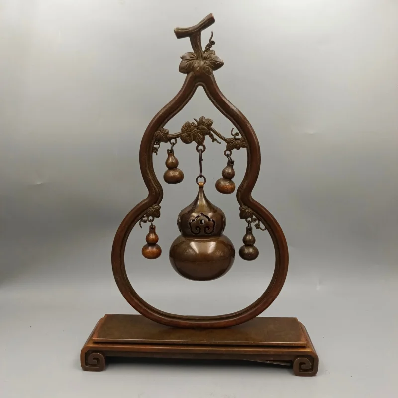 Pure Copper Hanging Chinese Style Backflow Home Use Fu Lu Shou Gourd Incense Burner