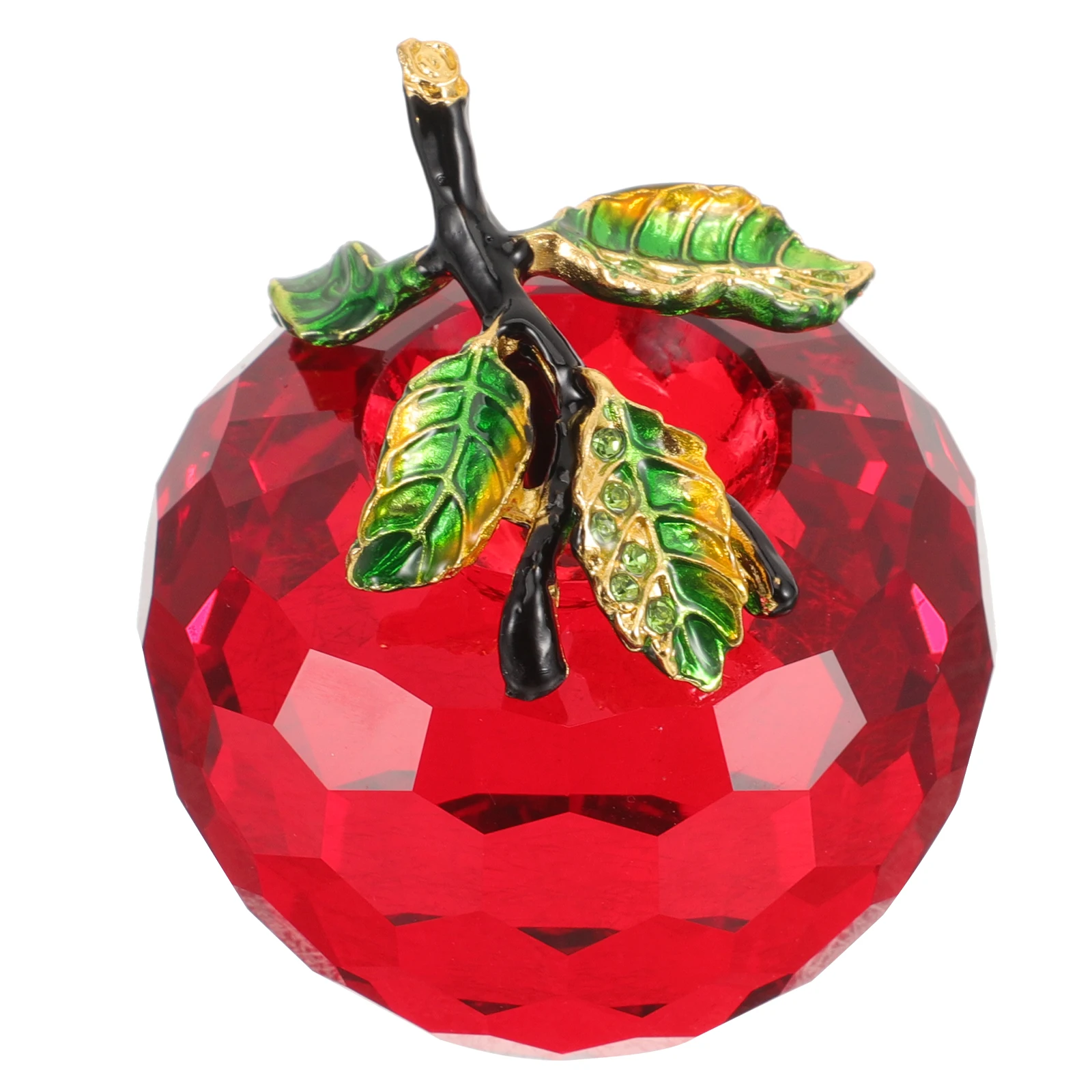 

Crystal Apple nament Red Desktop Adornment Statue Christmas Decorations Craft Gift Home Accessory Mini Model Figure