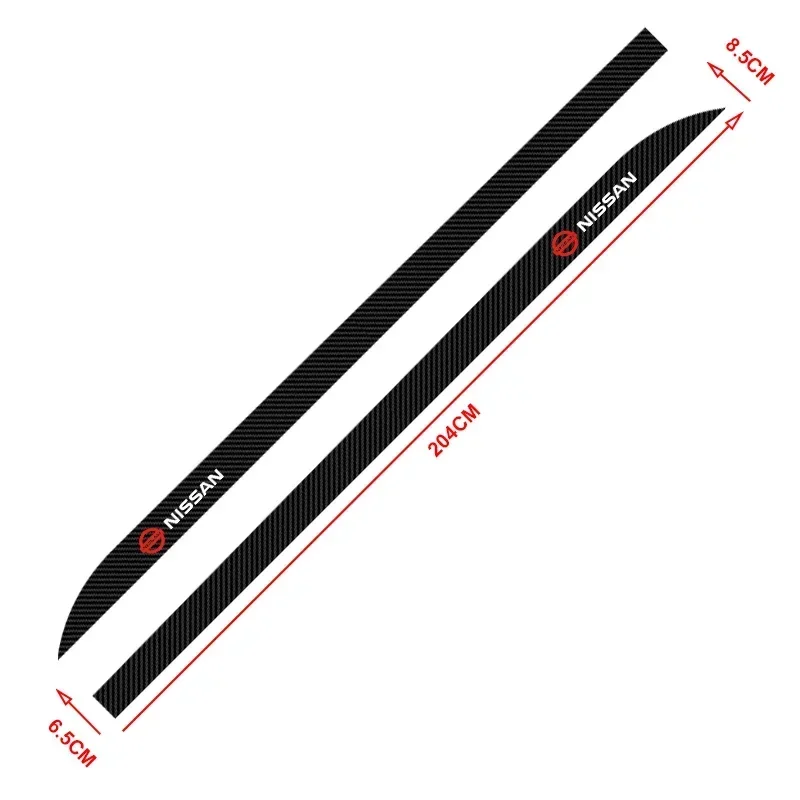 2pcs Car Logo Carbon Fibre Side Decal Side Skirt Car Stickers For Nissan Qashqai X  J11 Trail Tiida Skyline Juke Accessories view 5