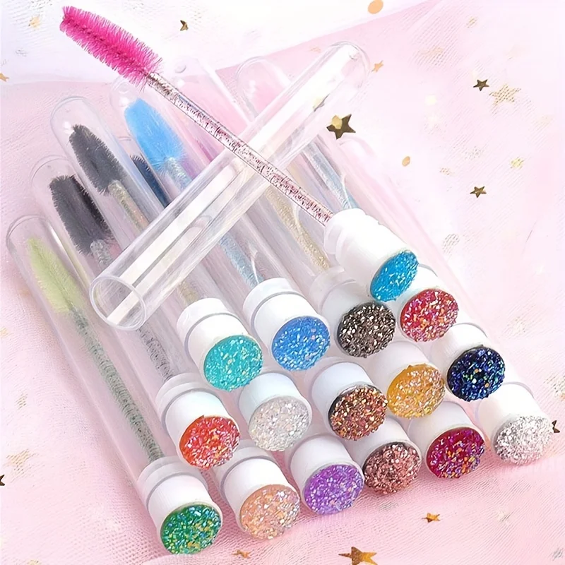 Hot deal: 10pcs Eyelash Brush With Dust-proof Tube Container Reusable Lash Mascara Wand Makeup Applicator For Eyelash Extension