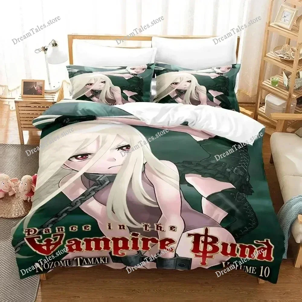 

3D Anime Dance in The Vampire Bund Bedding Set Duvet Cover Bed Set Quilt Cover Pillowcase Comforter King Queen Size Boys Adult