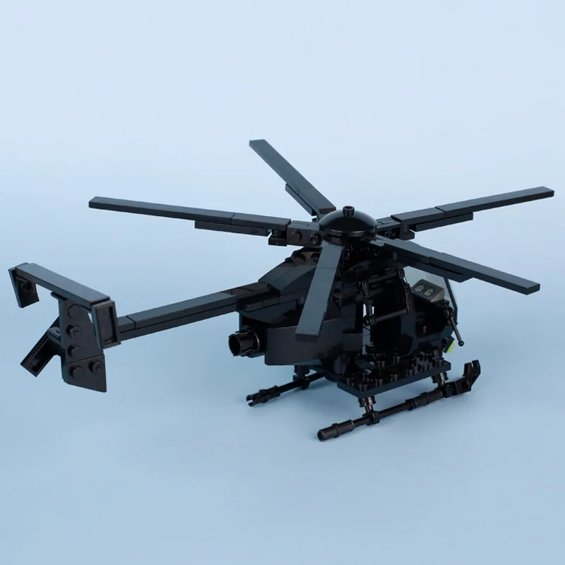 Modern Military US MH-6 Little Bird helicopter Technology Bricks DIY Toys For Kids Children Gifts moc Blocks