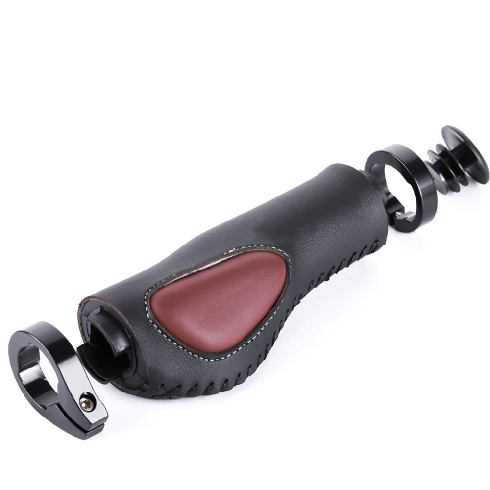 PU Leather Hand-sewn Bike Handlebars, High-rebound Memory Foam Grips, Road Bike Handlebars, Shock-absorbing Bike Grip