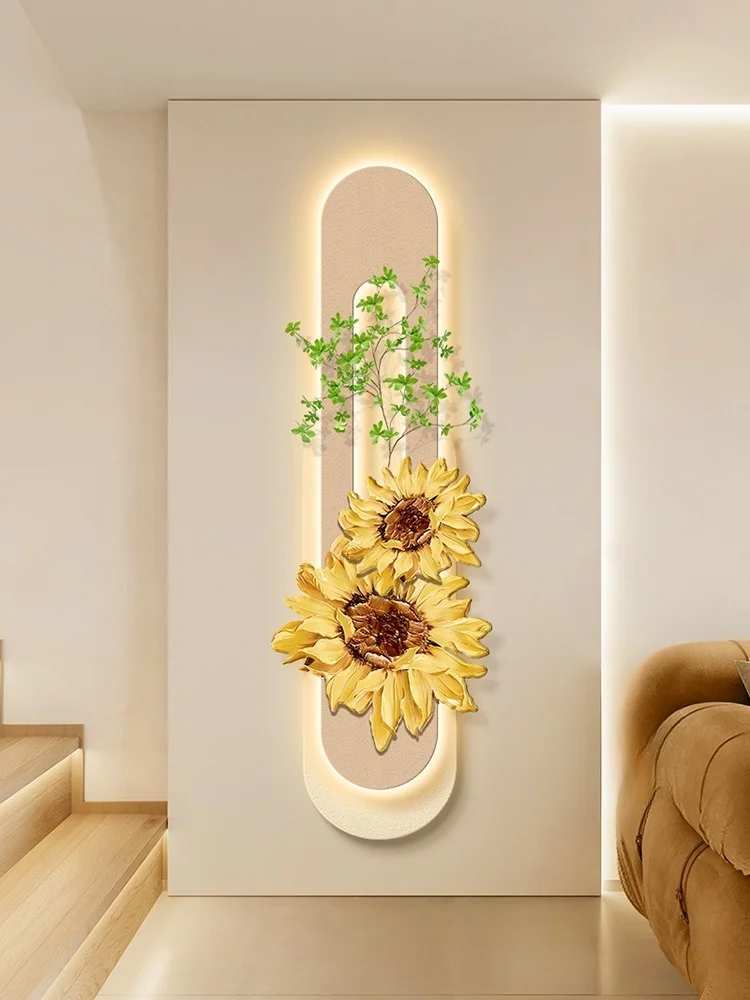 

Simple Study Decoration Painting Sunflower Led Lights Painting A Living Room Corridor Hanging Painting High End Mural Painting