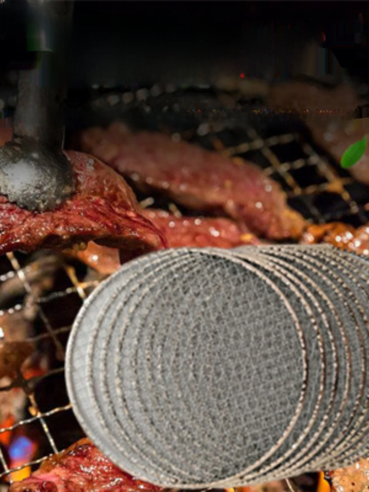 Disposable Iron BBQ Grill round Shape Chicken Wings Barbecue Grid Cross Net BBQ Skewer Korean Style Cooking Utensils for 2-3 ...