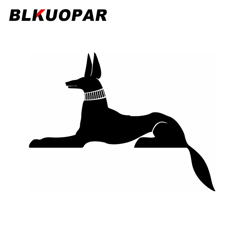 BLKUOPAR Anubis Wolf Dog Car Stickers Cool Animal Decal Waterproof Die Cut Refrigerator Motorcycle Car Decoration