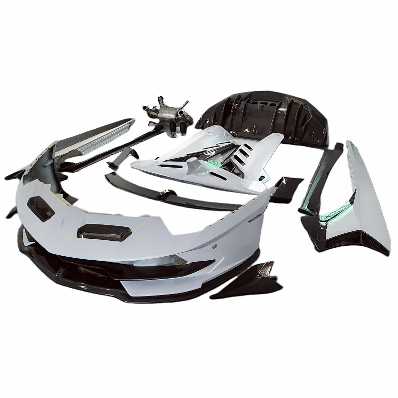 Stilvolles Trockenes Carbon-Karosserie-Kit Vordere Hintere Stoßstangen Seitenschweller Spoiler Auspuff Aventador LP700 LP720