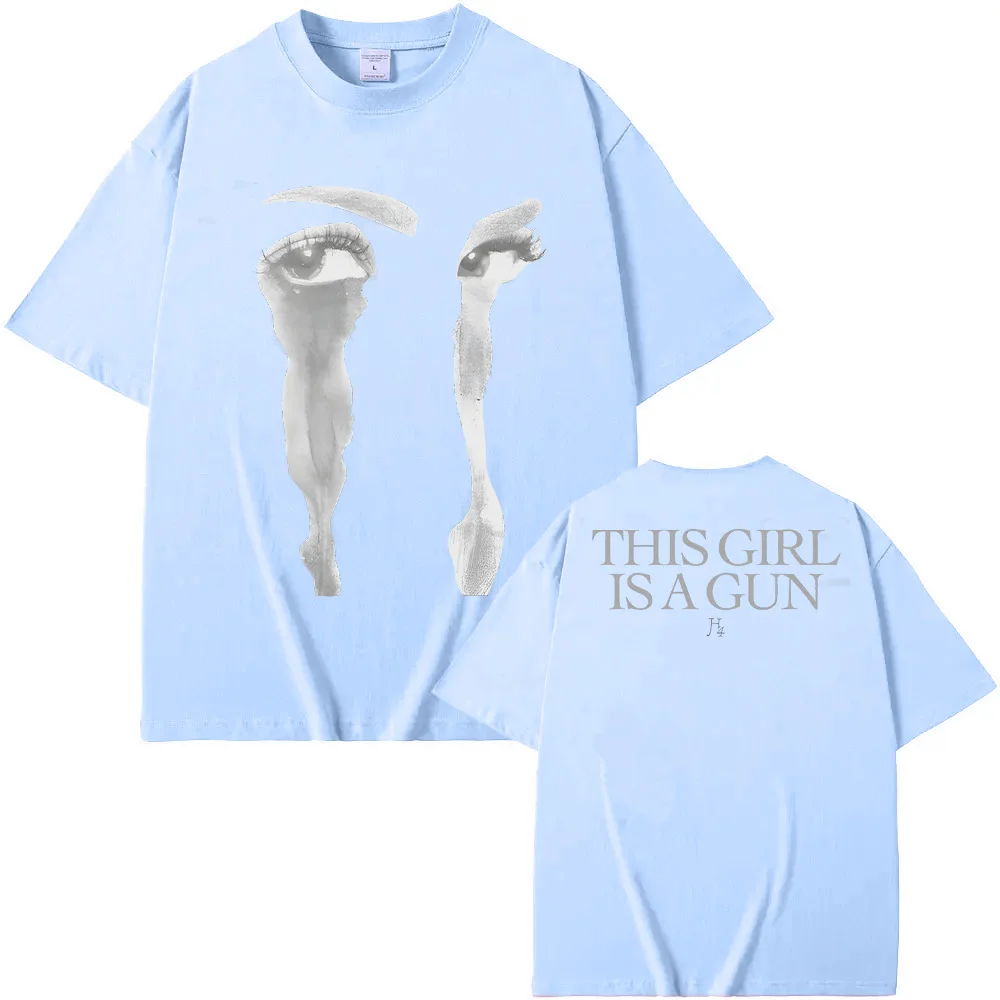 Halsey Singer's same style SAD EYES TEE 2025 Style Summer Casual Tshirt 100% Cotton Comfortable High Quality 100%CottonTops