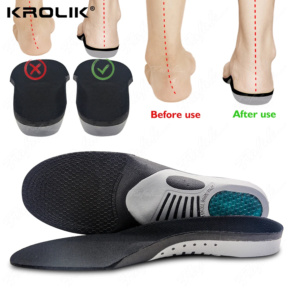 Best Orthotic Gel Insoles Orthopedic Flat Foot Health Sole Pad For Shoes Insert Arch Support Pad For Plantar Fasciiti Unisex