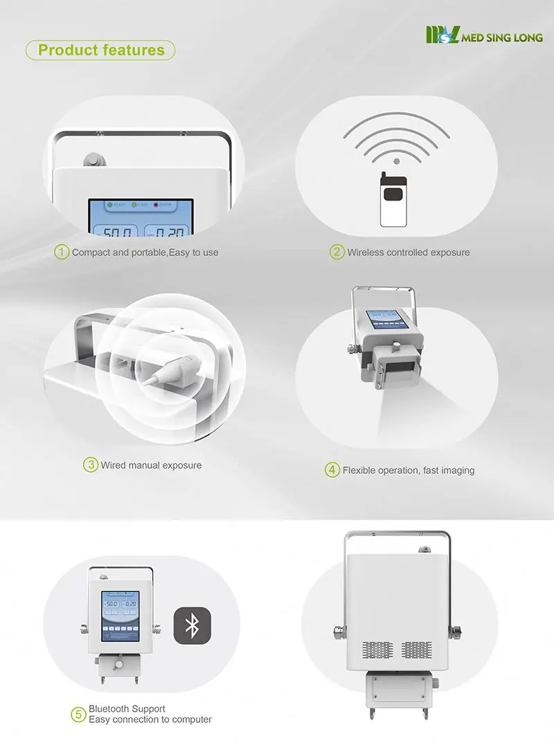 Medical X-Ray Equipment Human & Veterinary 5Kw/8Kw Portable Digital Xray Machine