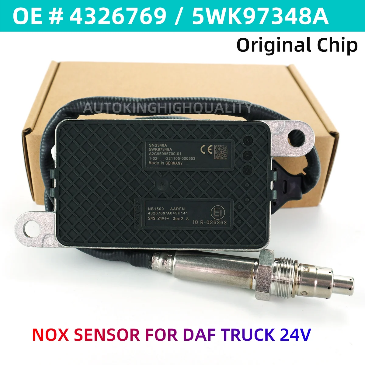 

NEW 4326769 5WK97348A 2006243 2139930 1928760 1953530 Nox Sensor Nitrogen Oxide Sensor For DAF For Cummins CF XF F7 Truck 24V
