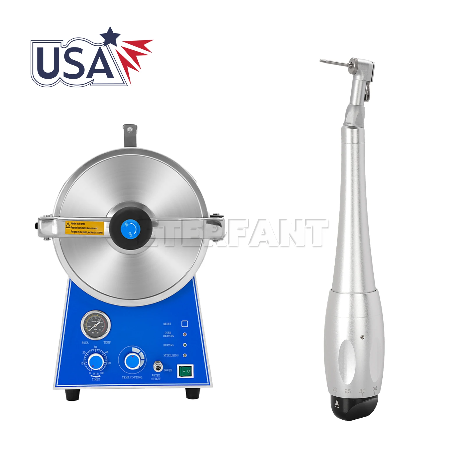 

Dental Torque Wrench Universal Implant Kit Wrench Contra Angle+16Driver/24L Tabletop Steam Sterilizer Autoclave Sterilizer