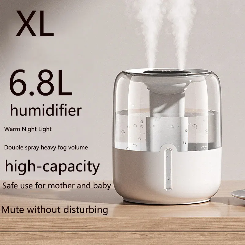 

Hogar 6L Large Capacity Double Spray Aromatherapy Machine USB Home Silent Air Humidifier Desktop Office Humidifier