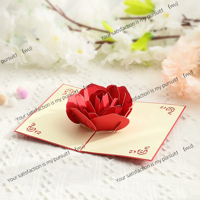 ZOCI- 3D greeting card paper cuttings, new roses, birthdays, holidays, wedding wishes