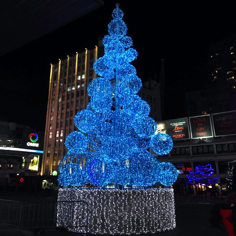 

Custom Shopping Mall Large Christmas Tree Decoration Forged Spherical Outdoor Hotel Lobby Luxury Scene Layout Lighting