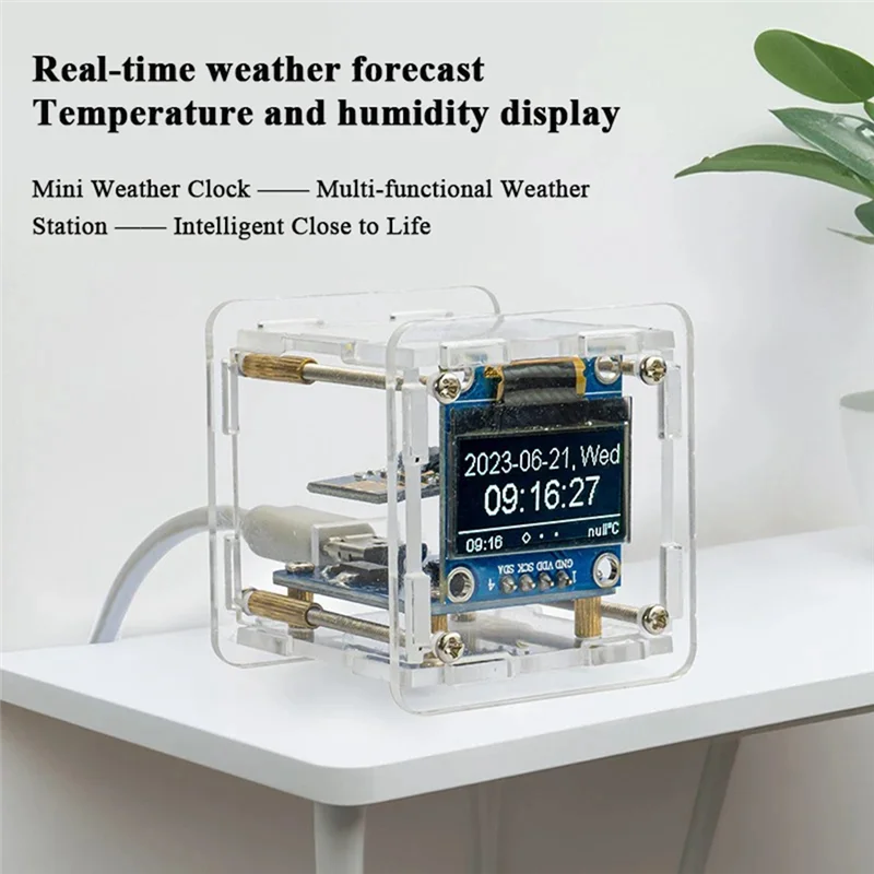 FULL-DIY Weather Clock Kit WIFI Module Internet Of Things Time Temperature And Humidity Display Soldering Practice Loose Accesso