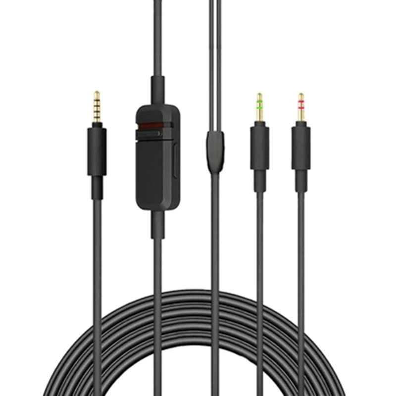 

Y1UB Stereo 3.5mm Cable Gaming Headset Cable for MMX300 Headphone Cable Volume Control Inline Cord Accessories