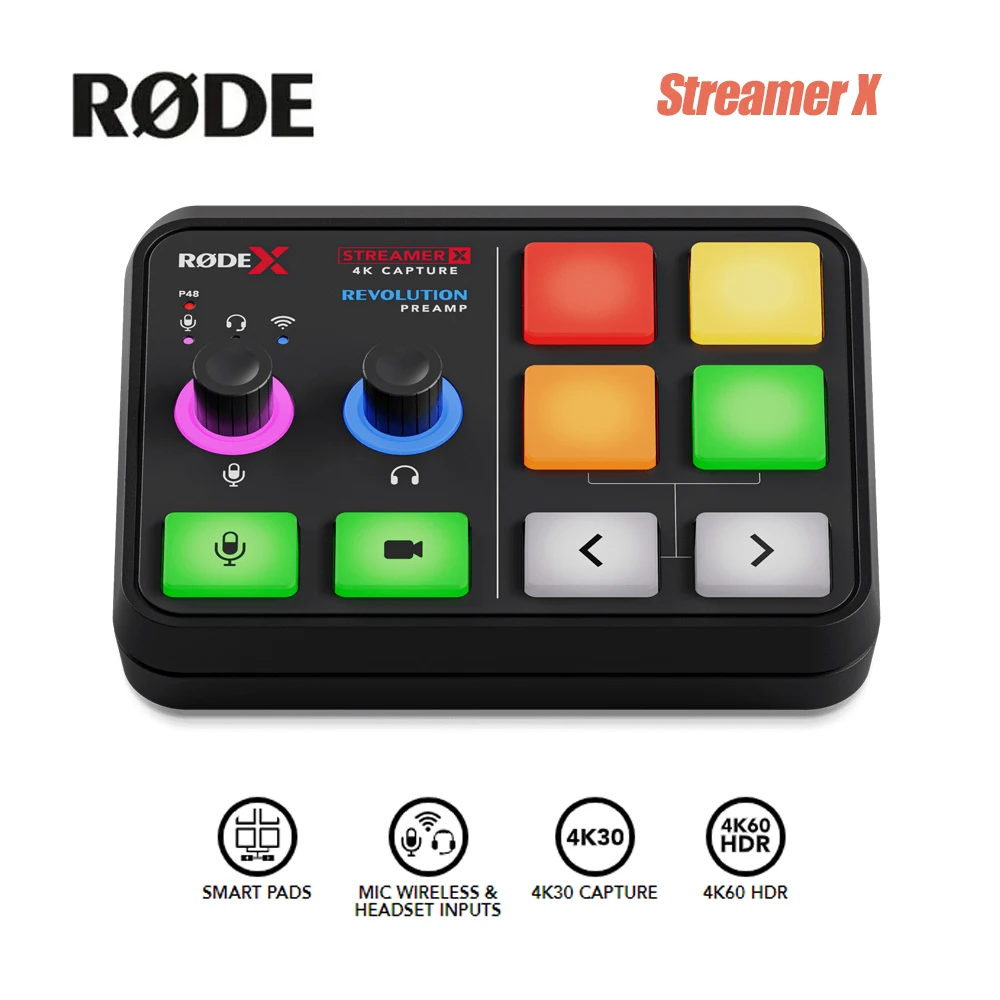 RODE Streamer X Audio Interface Video Capture Card Dual USB-C interfaces 4K60 HD Transmission For Camera TV Laptop Media Player