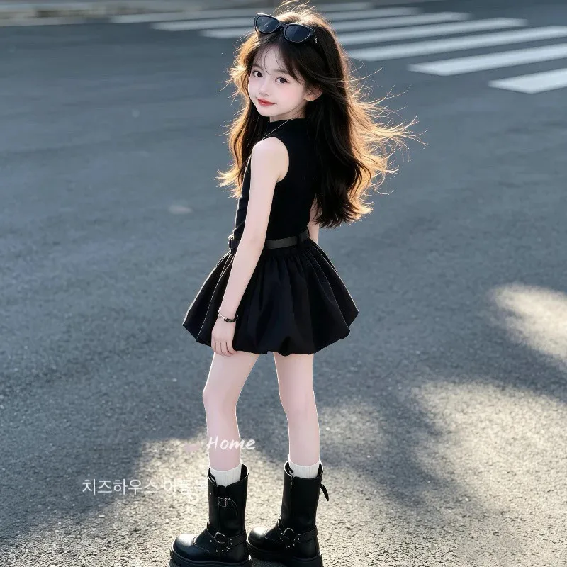 Summer Girls Sleeveless Vest and Shorts Set 2 Piece Casual Sport Outfit for Kids Children Clothing