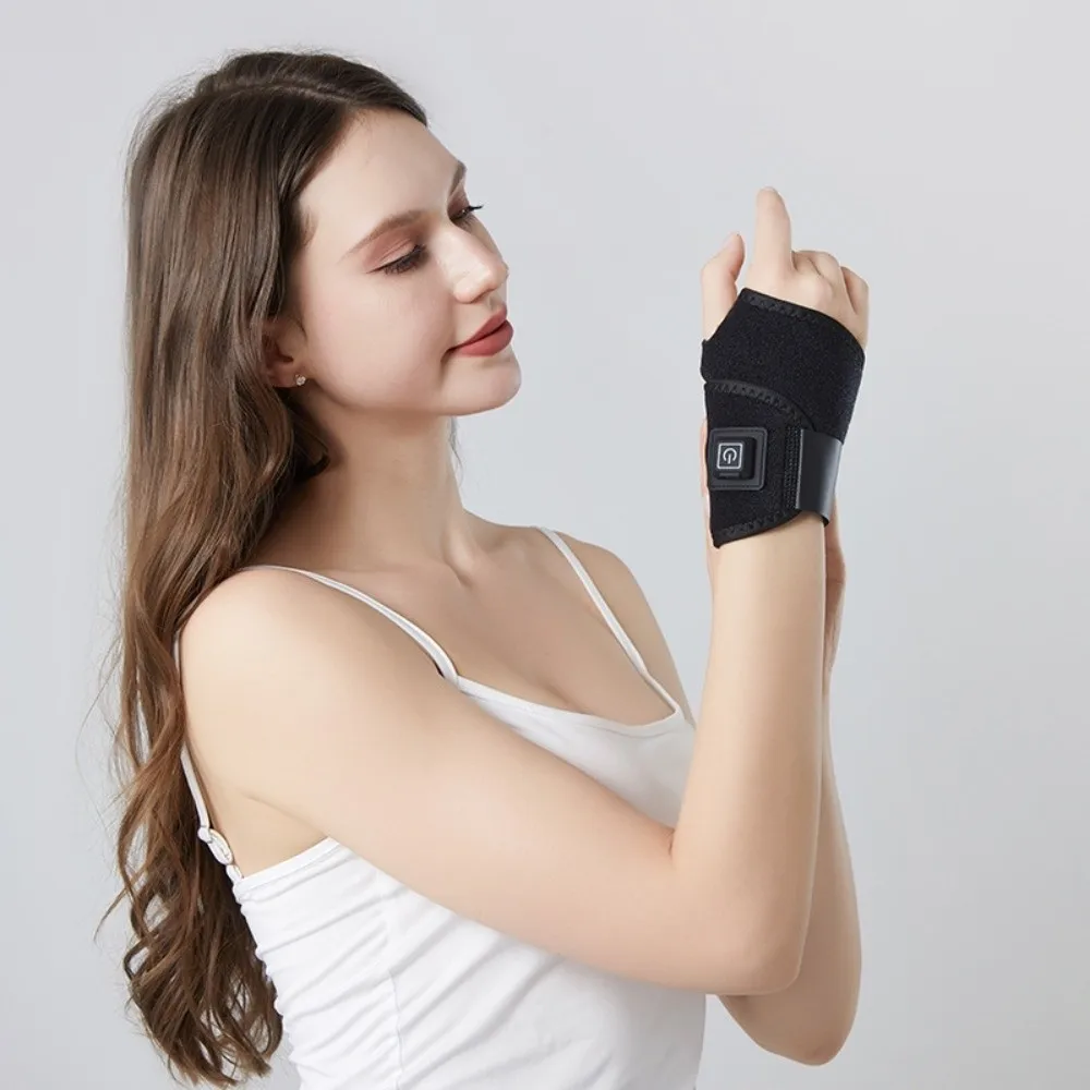 USB-Powered Dual-Head Heated Wrist Massager 3 Heat Settings Portable Electric Wrist Warmer Comfortable Breathable