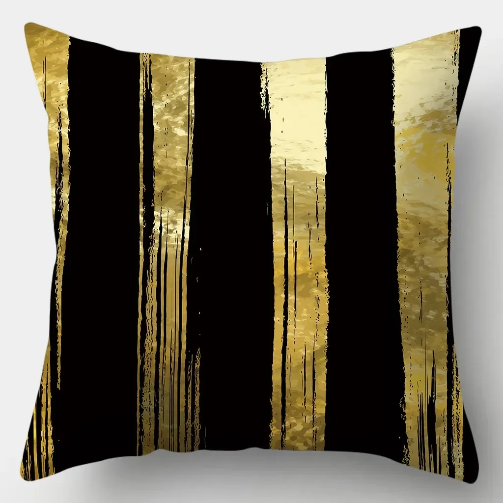 Light luxury  fashion black gold pattern pillowcase creative  living room sofa bedroom home decoration pillowcase 40x40cm 50x50