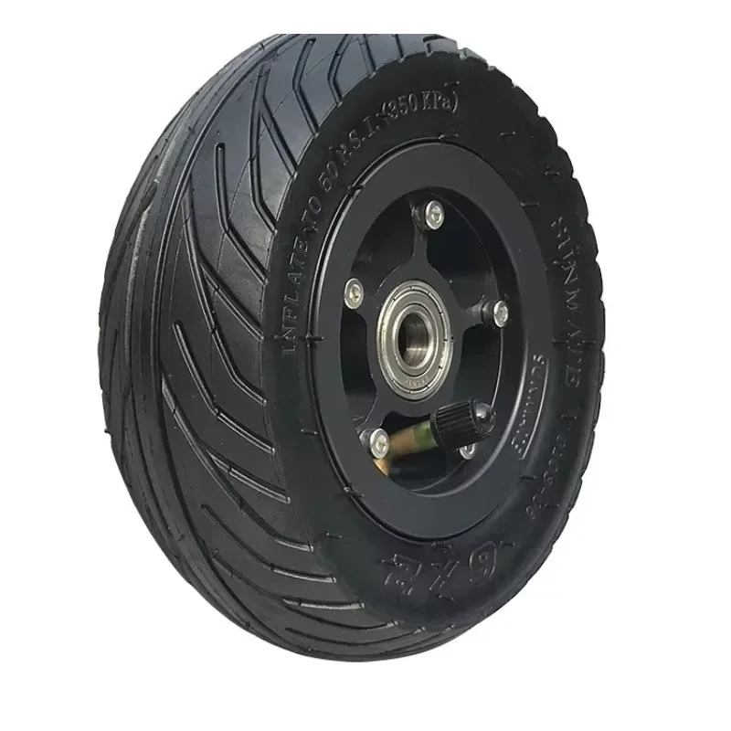 ZQ سكوتر كهربائي صامت مزدوج تحمل عربة سبائك الألومنيوم عجلة قابلة للنفخ بوصة 6 7 بوصة 8 محور عجلات الإطارات