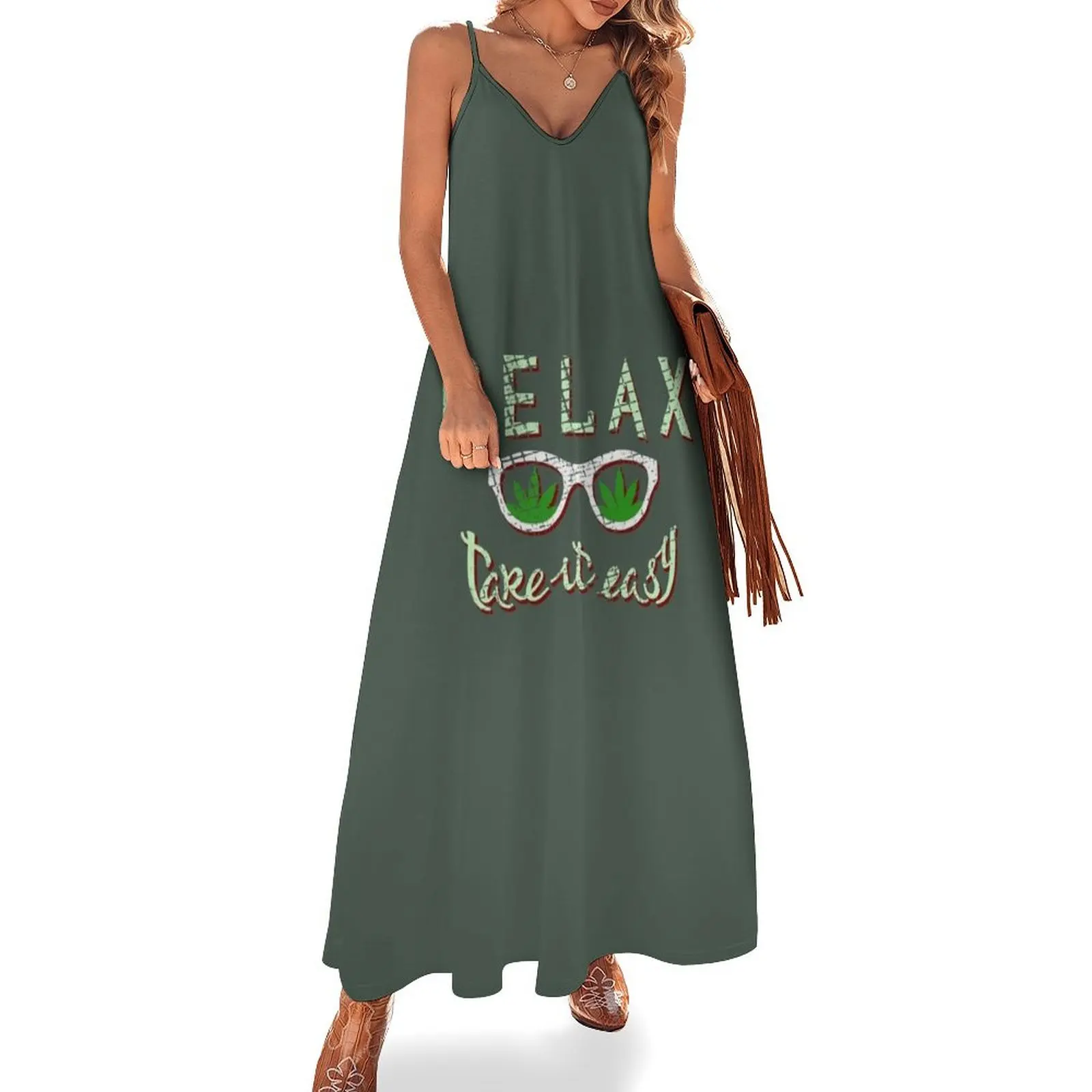 

Relax - Take It Easy. Weed Dope Sunglasses Reggae Sleeveless Dress Dresses gala elegant women's dresses sale beach dresses Dress