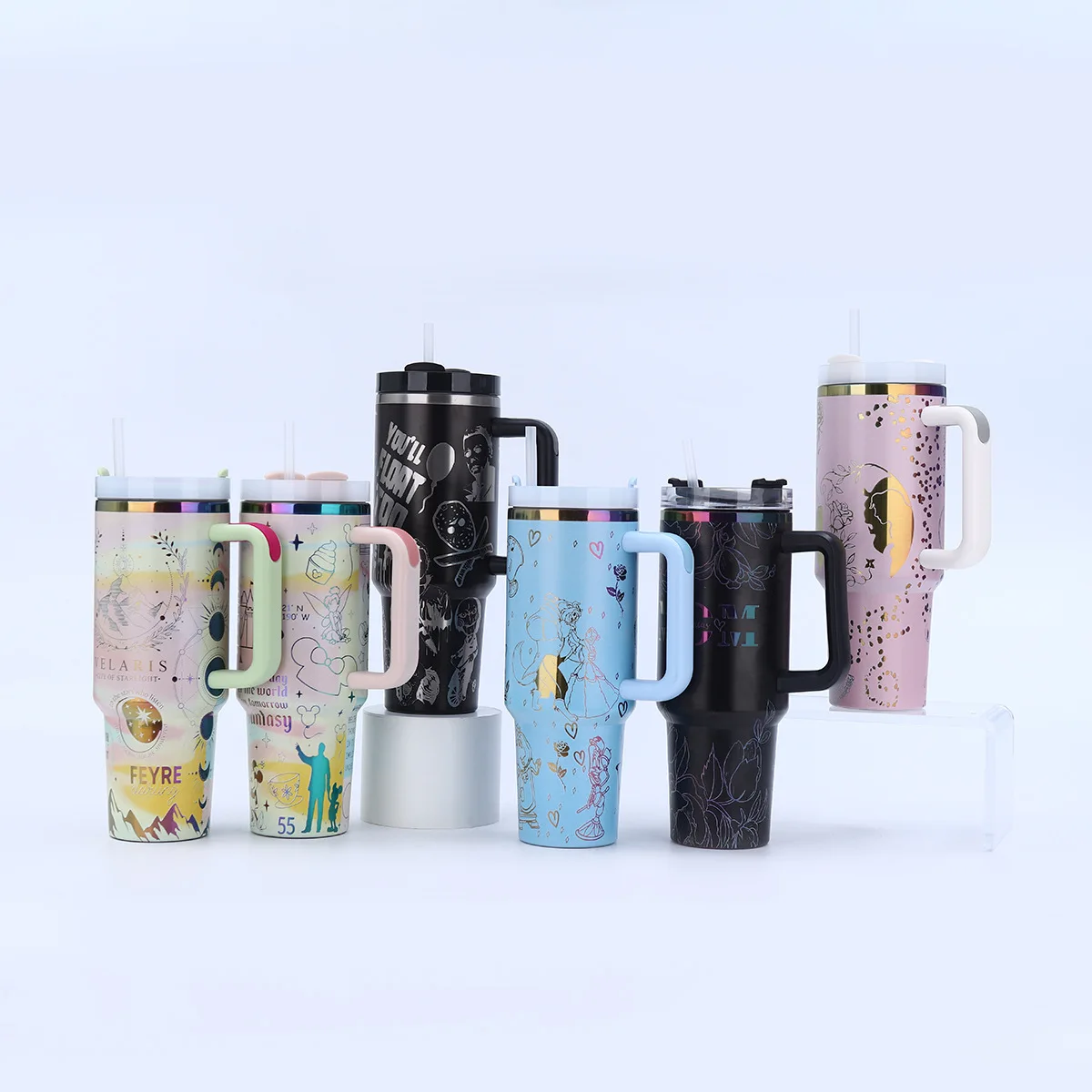 1 PCS 1200 ML Hot selling large capacity Ice King insulated cup second-generation 40oz stainless steel straw handle car cup