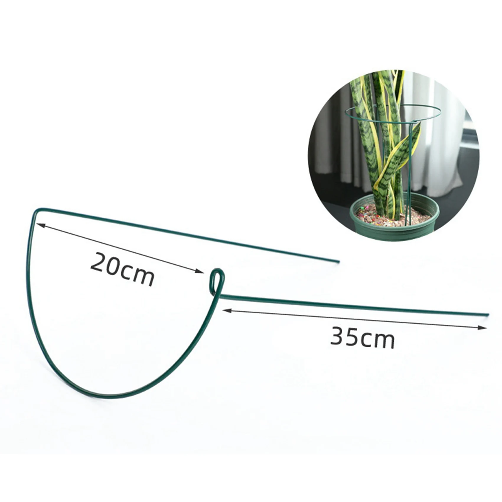 

ABJI-16 Pcs Plant Support Stakes Ring Cage Metal Garden Plant Stake Green Half Round Plant Support Ring Large Plant Supports