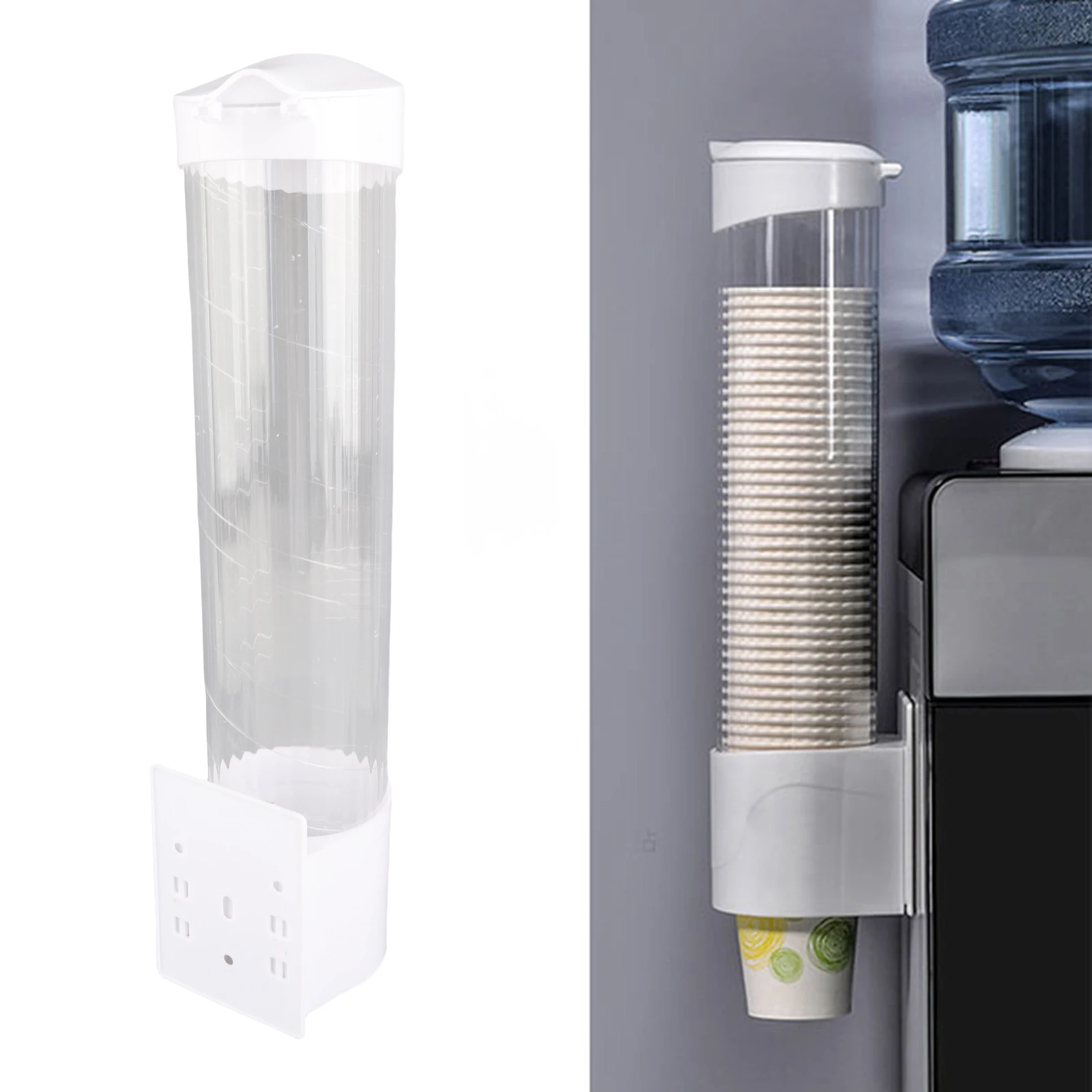 

Disposable Paper Cups Dispenser Plastic Cup Holder For Water Dispenser Wall Mounted Cup Storage Rack Cups Container 7.5cm Dia