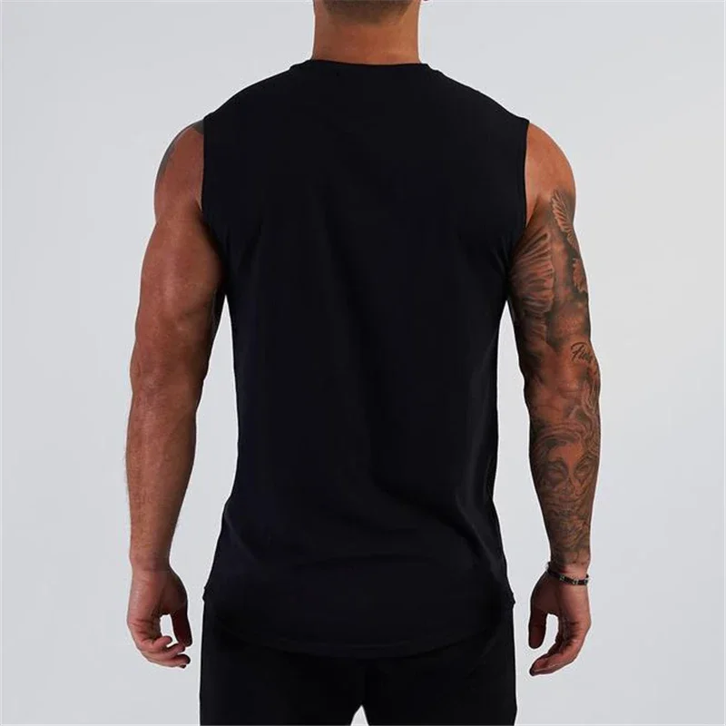 Summer Compression Gym Tank Top Men Cotton Bodybuilding Fitness Sleeveless T Shirt Workout Clothing Mens Sportswear Muscle Vests