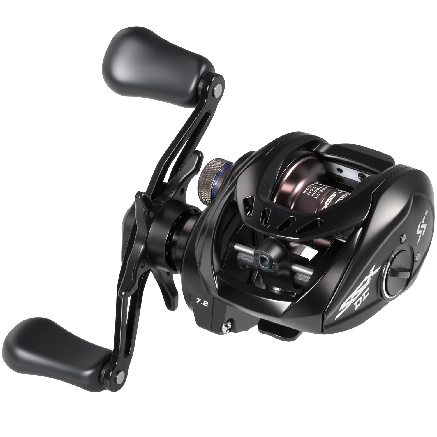 Sougayilang SSX DC Elektronische Rem Baitcasting Reel 7.2:1 10kg Drag Anti-Backlash Lange Cast CNC Spoel 4+1BB Visserij-reel