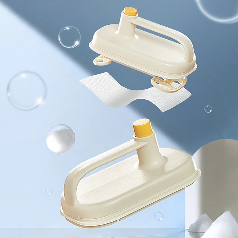 Kitchen Cleaning Brush Replaceable Disposable Magic Cloth With Handle Cleaning Cloth Wipes Portable Tableware Cleaning Rags