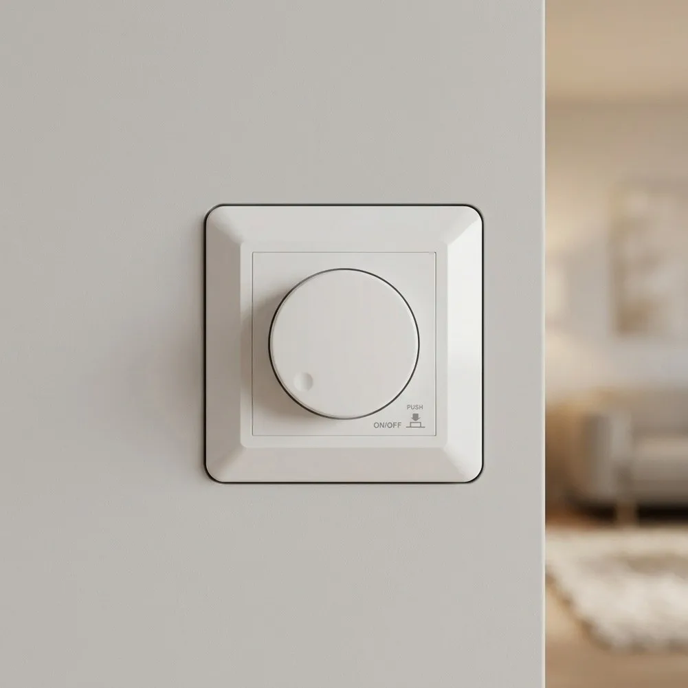 LED Dimmer Switch Silicon Controlled Single Color Phase Control Knob 0-100 Percent Brightness Adjustment For Residential Commerc