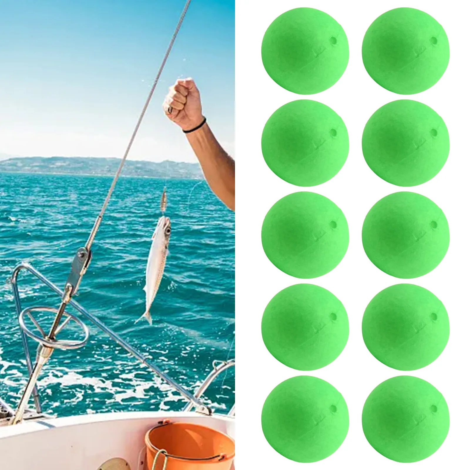 10pcs 15mm Fishing Floats Bobber Ball Beads Foam Strike Indicators Buoys Tackle Light Weight Easy To Float Bright Color Fishing