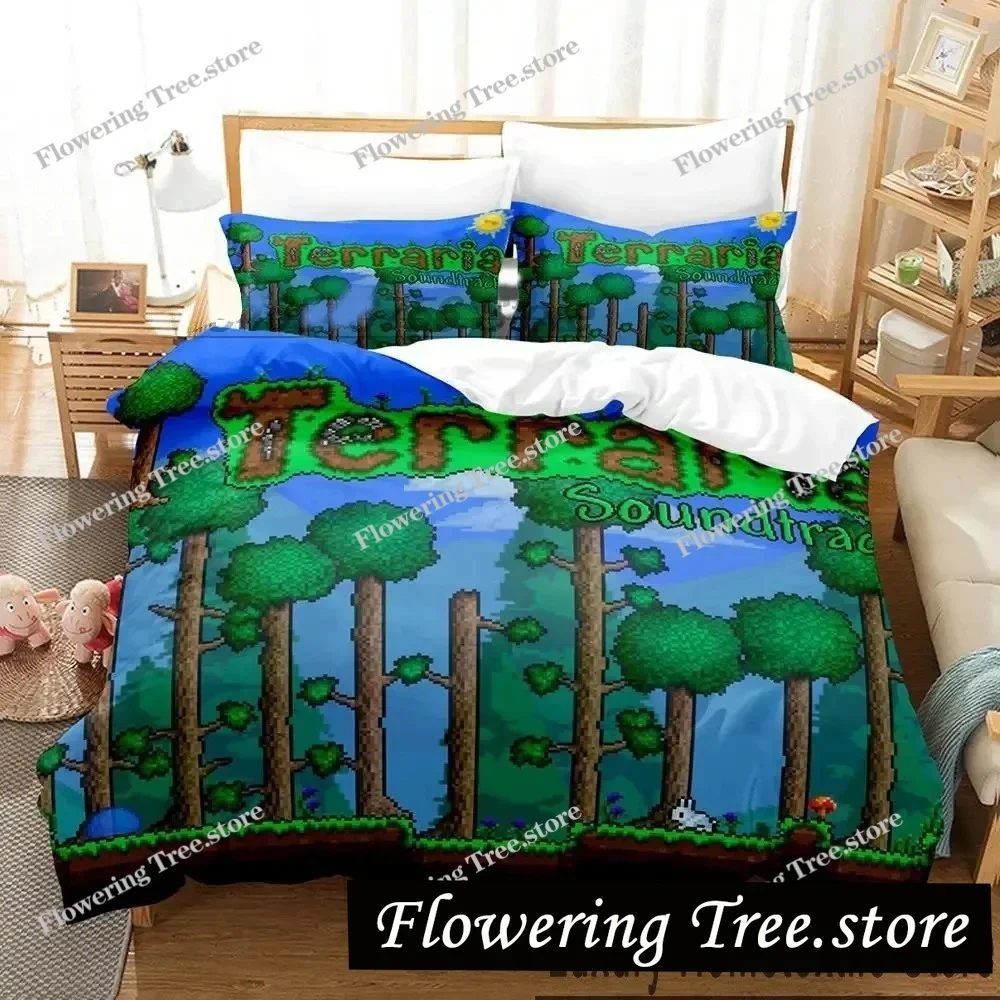 

3D Print Terraria Bedding Set Boys Girls Twin Queen King Size Duvet Cover Pillowcase Bed boys Adult Home Textileextile