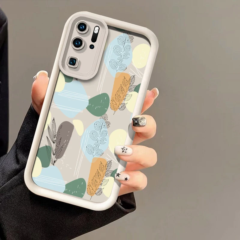 Funda de teléfono para Huawei P50 Pro P40 Lite 5G P Smart Pro Y7A Y9S Y9 Prime 2019 P30 P20, funda de silicona de lujo a prueba de golpes con pintura