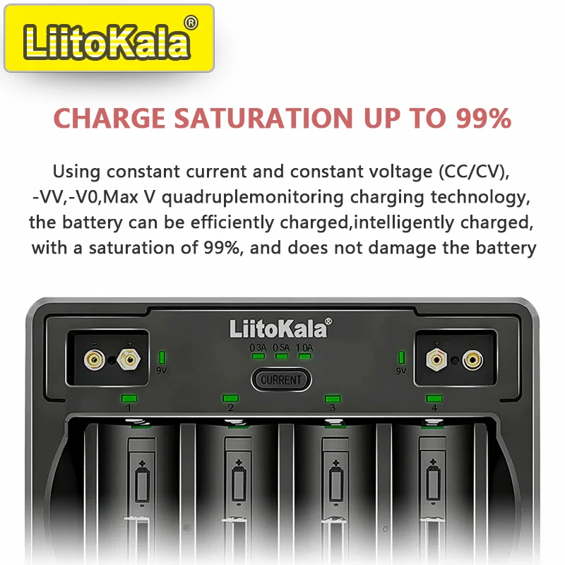 LiitoKala Lii-D4 9V 26650 18650 21700 18500 26700 16340 22650 AA AAA C SC D 3.7V 1.2V Lithium NiMH Smart Battery Charger view 4