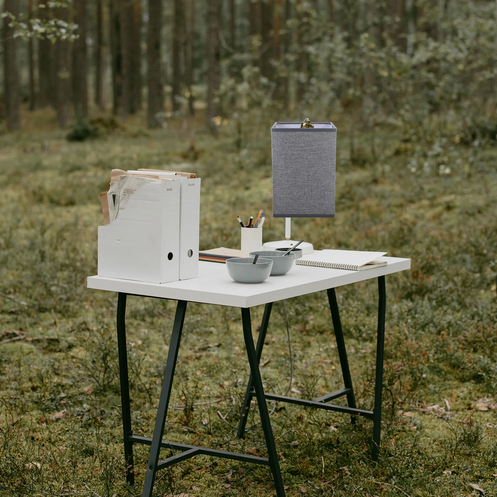 

Rectangular Linen Lampshade Bedroom Living Room Soft Light Fabric Floor Lamp Shade Table Lamp Light Shade