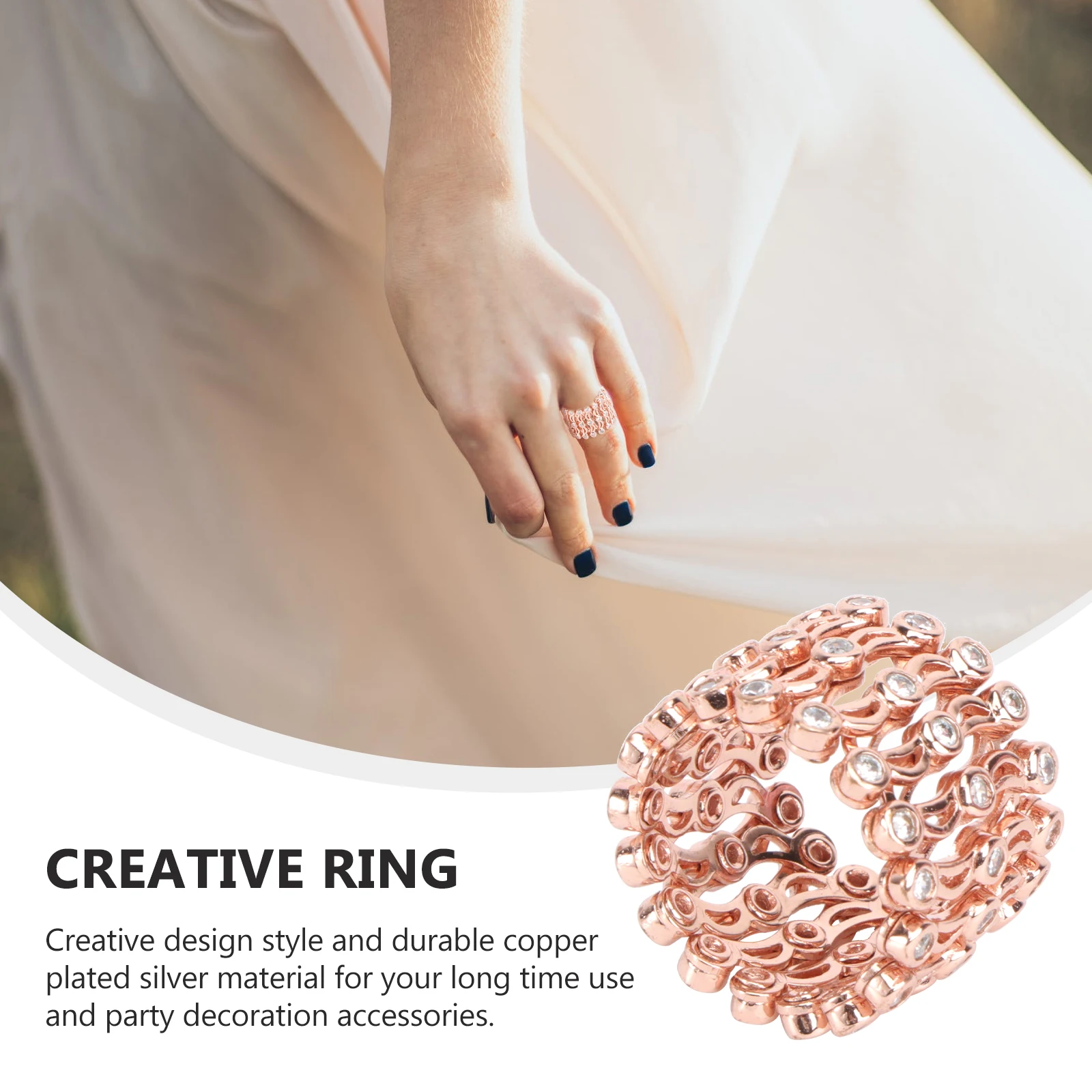 

Deformation Bracelet Stretchable Retractable Rhinestones Nail Hand Ornament Costume Jewelry