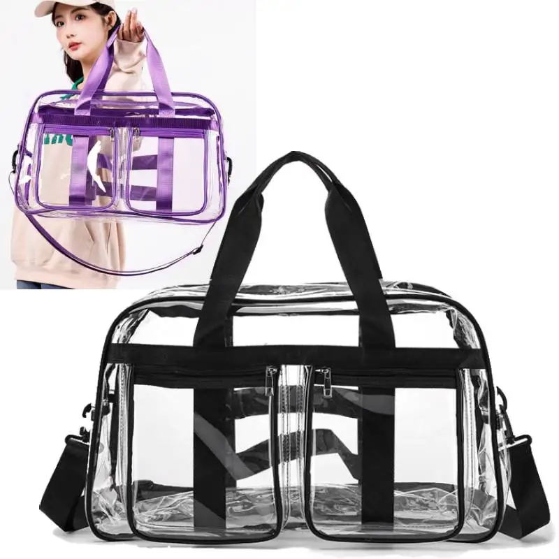 PVC Transparent Sports Duffle Bag Waterproof Gym Fitness Yoga Handbag Large Portable Shoulder Crossbody Bags Clear Tote Handheld