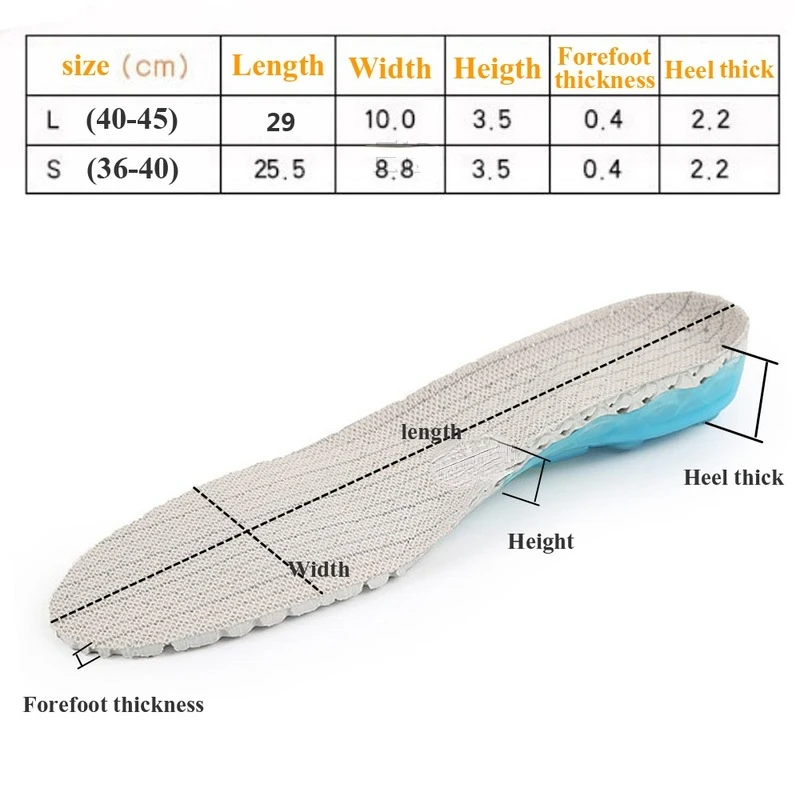 Silicone Sapatos Ortopédicos Sole Palmilhas, EVA Primavera Arch Inserções de Apoio, pés chatos, fascite plantar, Foot Care